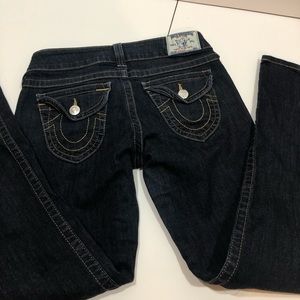 True Religion straight leg dark wash size 28